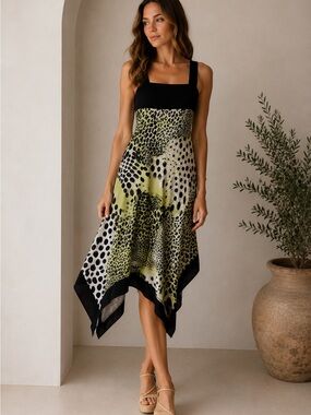 Frank Lyman Animal Print Asymmetrical Dress